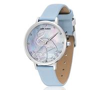 Julie Julsen Damen Quarz Armband-Uhr aus Edelstahl mit Leder Band - Flamingo Blue - JJW1006SL-01