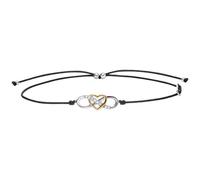 Julie Julsen Damen Schmuck Armband aus rhodiniertem und vergoldetem bicolor 925 Sterling Silber mit Zirkonia | Silber-Arm-Bändchen als Geschenk für Frauen und Mädchen
