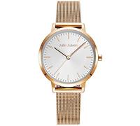 Julie Julsen Damen Uhr - Elegante Edelstahl Armbanduhr mit weißem Zifferblatt - Edelstahl und Minralglas im 32mm - Wasserdicht: 3 ATM - Analog