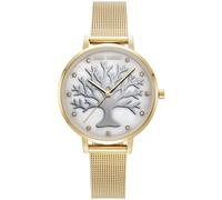 Julie Julsen Damenuhr Zirkonia Edelstahl Quarzwerk gelb vergoldet Damen