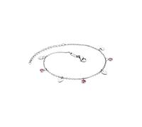 Fußkette mit Anhänger JULIE JULSEN "ANKLET, HEARTS, JJAC29215G, JJAC29215S" Fußkettchen Gr. Edelstahl, bunt (edelstahlfarben, rosa, rosa) Trachtenmode Edelstahl (74356133-0)