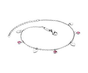 Julie Julsen Fußkette Edelstahl Zirkonia pink weiß Damen