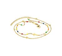 Julie Julsen JJAC29220G Damen Fußkettchen Kreuz Edelstahl Gold bunt 26 cm