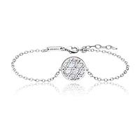 Julie Julsen JJBR0507.1 Damen Armband Lebensblume Silber Weiß 19 cm