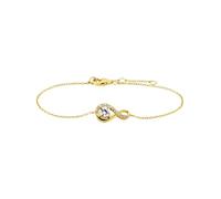 Julie Julsen JJBR34530-2G Damen Armband INFINITY Sterling-Silber 925 Gold weiß Zirkonia 19 cm