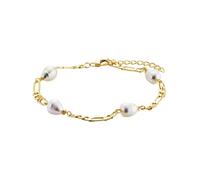 Julie Julsen JJBR34826-3G Damen Armband Sterling-Silber 925 Gold weiß Perlen 19 cm