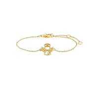 Julie Julsen JJKBR34700-G Mädchen Armband Schutzengel Sterling-Silber 925 Gold weiß Zirkonia 15 cm