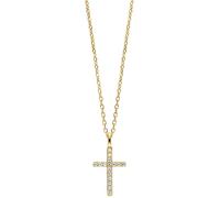 Julie Julsen JJKNE33856-G Mädchen Collier Kreuz Sterling-Silber 925 Gold weiß Zirkonia 40 cm