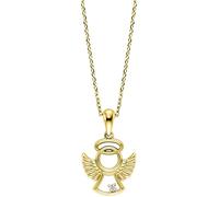 Julie Julsen JJKNE34699-G Mädchen Collier Schutzengel Sterling-Silber 925 Gold weiß Zirkonia 40 cm