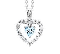 Julie Julsen JJNE3100.15.1 Damen Collier Herz Silber 925 blau Zirkonia 42 cm