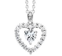 Julie Julsen JJNE3100.9.1 Damen Collier Herz Silber 925 weiß Zirkonia 42 cm