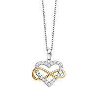 Julie Julsen JJNE31328.4.SG Damen Collier Herz Sterling-Silber 925 Silber weiß Zirkonia 43 cm
