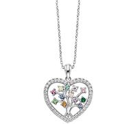 Julie Julsen JJNE33432-3S Damen Collier Herz Sterling-Silber 925 Silber bunt Zirkonia 43 cm