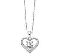 Julie Julsen JJNE33433-2S Damen Collier Herz Sterling-Silber 925 Silber weiß Zirkonia 43 cm