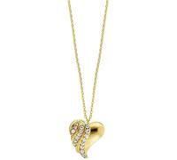 Julie Julsen JJNE33847-G Damen Collier Herz Sterling-Silber 925 Gold weiß Zirkonia 43 cm