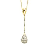 Julie Julsen JJNE33851-G Damen Collier Sterling-Silber 925 Gold weiß Zirkonia 43 cm
