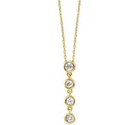 Julie Julsen JJNE34141-2G Damen Collier Sterling-Silber 925 Gold weiß Zirkonia 43 cm