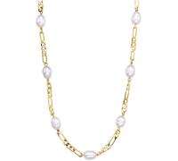 Julie Julsen JJNE34825-3G Damen Collier Sterling-Silber 925 Gold weiß Perlen 43 cm