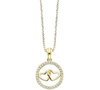 Julie Julsen JJNE34928-G Damen Collier Herz Sterling-Silber 925 Gold weiß Zirkonia 43 cm