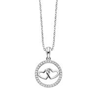 Julie Julsen JJNE34928-S Damen Collier Herz Sterling-Silber 925 Silber weiß Zirkonia 43 cm