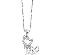 Julie Julsen JJNE34932-S Damen Collier Katze Silber weiß Zirkonia 43 cm