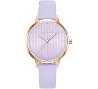 Julie Julsen JJW2493RGL-45 Uhr Damenuhr Lederarmband Metall 3 bar Analog lila