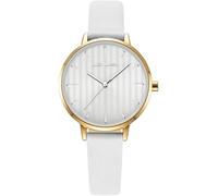 Julie Julsen JJW2493YGL-9 Uhr Damenuhr Lederarmband Metall 3 bar Analog weiß