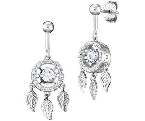 Julie Julsen Ohrhänger 925/- Sterling Silber Zirkonia weiß 2,8cm Damen