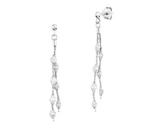 Julie Julsen Ohrhänger 925/- Sterling Silber Zirkonia weiß 5cm Damen