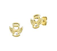 Julie Julsen Ohrringe JJER34698-G Mädchen Ohrstecker Schutzengel Sterling-Silber 925 Gold weiß Zirkonia