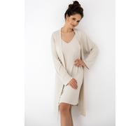Julienne Sensis Set beige - Nachthemd & Bademantel aus Viskose - Größe XXL44