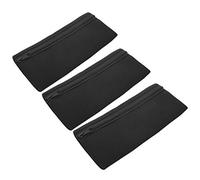 Julihai Neopren-Federmäppchen-Set, Großes Fassungsvermögen mit Reißverschluss für Büro- und Schulbedarf, 3 Packungen, Funktionelles Weiches Material (Black)