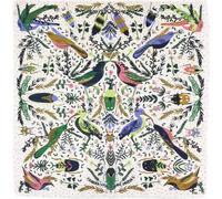 Julunar Seidenähnlicher Kopftuch für Damen - Satin-Haarschal, Halstuch, 88,9 cm, quadratische Seide, Haarwickel zum Schlafen, mit Geschenkverpackung, B006-3 Vogel weiß, Large