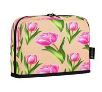 JUMBEAR Federmäppchen mit Tulpen mit üppigen grünen Blättern, großes Fassungsvermögen, Stifteetui, Tasche, Schreibwaren, Schreibtisch-Organizer, Kosmetiktasche mit Reißverschluss, für Schule, Büro