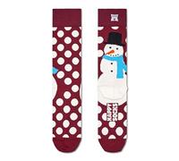 Happy Socks Tagessocke Crew Jumbo Snowman (Schneemann) weinrot - 1 Paar, Größe 41-46