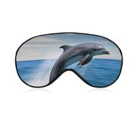 Jumping Up Delfine Augenmaske, Seitenschlafmaske Leichte Augenbinde, Schlafmaske, Nasenpolster und Gummiband für Kinder, Frauen und Männer
