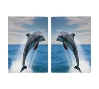 Jumping Up Reisepasshülle aus Leder, Motiv: Delfine, minimalistisch, Reisebrieftasche, Reisepassbuchhalter für Damen und Herren, Stil, 20,3 x 13,8 cm, Stil:, 20.3x13.8cm