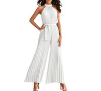 Jumpsuit Blau Weiß Gestreift Festlicher Playsuit Romper Overalls Sport Boiler Softshell Standesamt Sportlicher Spaghettiträger Wickel Bunte Lockere Hochwertige Anlässe Edel Nachtwäsche Beere Und