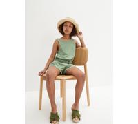 Jumpsuit BONPRIX, Kinder, Gr. 140/146, N-Gr, grün (piniengrün), Obermaterial: 100% Baumwolle, regular fit, Overalls Jumpsuit, bequemer Schnitt, elastische Taille mit Kordelzug, ärmellos (91658054-140)