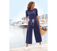 Jumpsuit CASUAL LOOKS, Damen, Gr. 48, Normalgrößen, blau (marine), 95% Viskose, 5% Elasthan, unifarben, Overalls Jumpsuit (98986656-48) marine