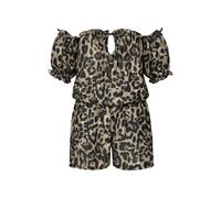 Jumpsuit CLOUD 5IVE "CLOUD 5IVE Playsuit with Pockets", Damen, Gr. M, US-Größen, braun, schwarz, 95% Polyester, 5% Elasthan, normal, Carmenausschnitt, Overalls Jumpsuit (38587249-M) braun, schwarz