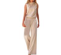 Jumpsuit Damen Elegant Festlich Weites Bein Playsuit Lang Romper ärmellos Rollkragen Overall Frauen Hosenanzug Hohe Taille Jumpsuit Leicht Komfortabel