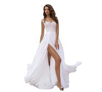 Jumpsuit Damen Elegant FüR Hochzeit Mit Spitze: Hosenanzug Damen Elegant Hochzeit Spitzekleid Weiß-Cocktailkleid Brautjungfer Festliche Kleider Elegant Brautjungfernkleid Party äRmellos Abendkleid