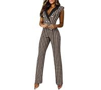 Jumpsuit Damen Elegant, Overall Festliche Business Hosenanzug Romper Jumpsuits Schickes Sommer Einteiler Anzug Hochzeitsgast Kleidung Playsuit Outfit Komplett Hochzeit Outfit Gast Frau