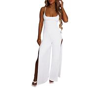 Jumpsuit Damen Elegant, Overall Sommer Lang Ärmellos Einteiler Sexy Playsuit Festival Outfit Große Größen Hosenträger Hose Weites Bein Hosenanzug Business Romper Locker Boho Jumpsuit Outfit Frauen