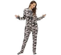 Jumpsuit Damen Elegant Winter - Bodysuit Damen Langarm Schlafoverall Mit Füßen Kuschelanzug Kuschelig Warm Onesie Herbst Winter Overall Langarm Lang Einteiler Baumwolle Fleece Hausanzug Druck Pyjama
