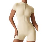 Jumpsuit Damen Eng Short Elegant Yoga Bodysuit Overall Stretch Bodycon One Piece Streetwear Tag XL=EU L jumpsuit damen eng Jumpsuit Yoga Damen Lange Ärmel One Piece Reißverschluss Sport und Fitness