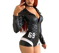 Jumpsuit Damen GroßE GrößEn - Motorradbekleidung Catsuit Sexy Shorts Bodysuits für Frauen Schwarze Overalls Jumpsuit Hochzeit Braut