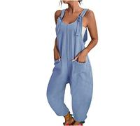Jumpsuit Damen lang Ärmellos Romper Playsuit Baggy Musselin Blumen Only Eng Strand Leinen Eleganter Onesie Jumpsuit Esprit Locker Baumwolle Curvy Weite Hose Hosenanzug