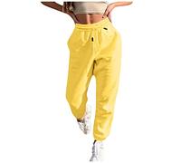 Jumpsuit Damen Sommer Gefütterte Leggings Damen Winter Hose Gefüttert Damen Weiche Einfarbig Dehnbar High Waist Lang Schlupfhose Mit Kordelzug Lounge Baggy Pilates Jogger Hose Leggins Weiss Für Damen